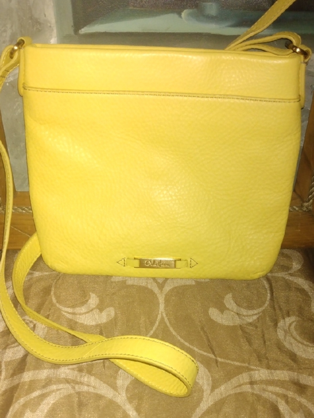 Cole Haan Yellow Leather Crossbody Bag